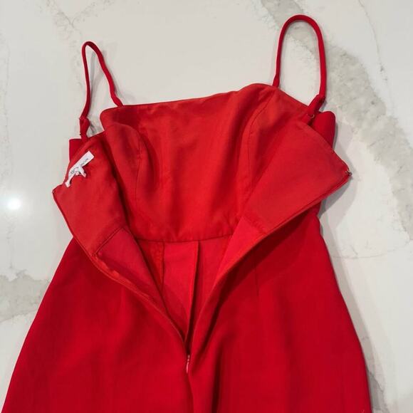 BCBGeneration Strappy Wide Leg Jumpsuit Red Women's 4 Pockets Adjustable Straps - Picture 9 of 10